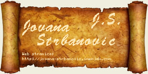 Jovana Štrbanović vizit kartica